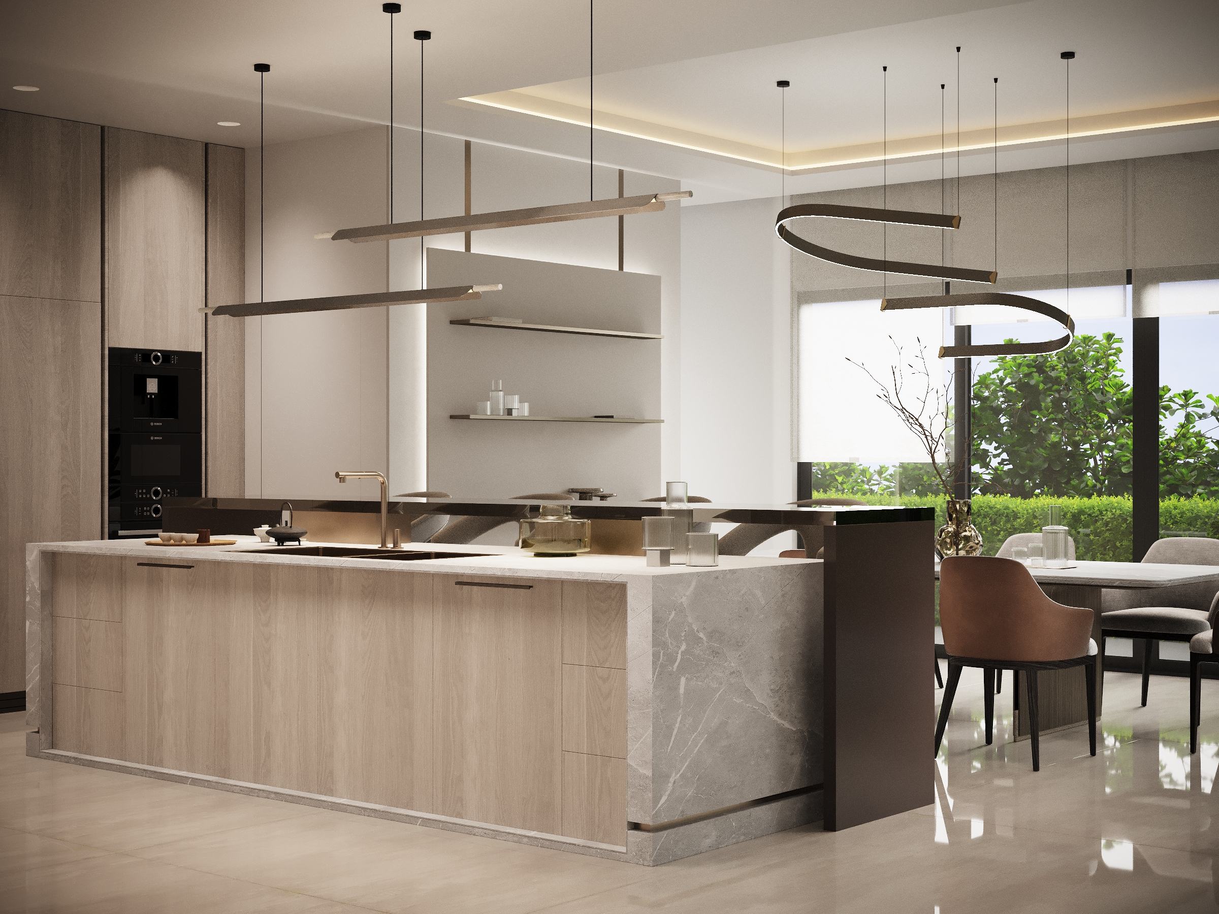 Kitchen and dining — artist's rendering